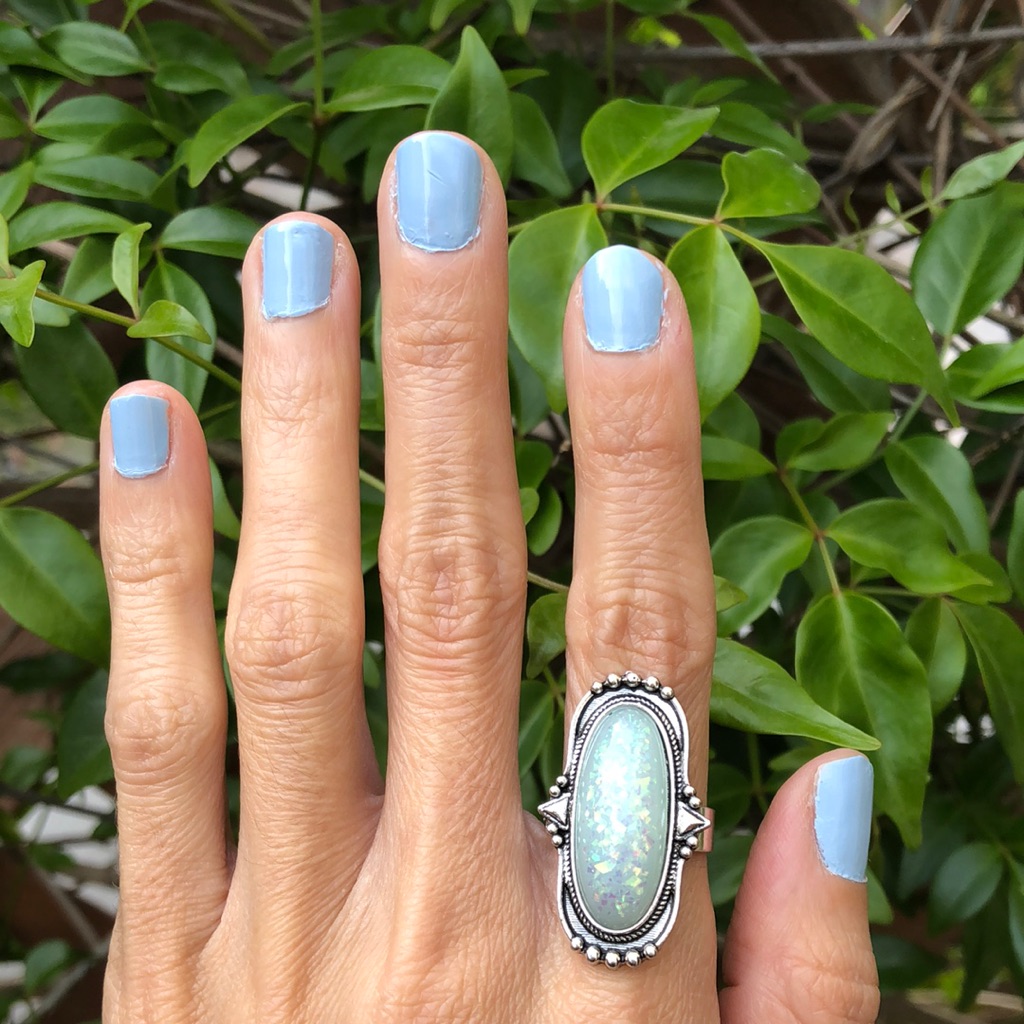 Oval Opal Boho Statement Ring